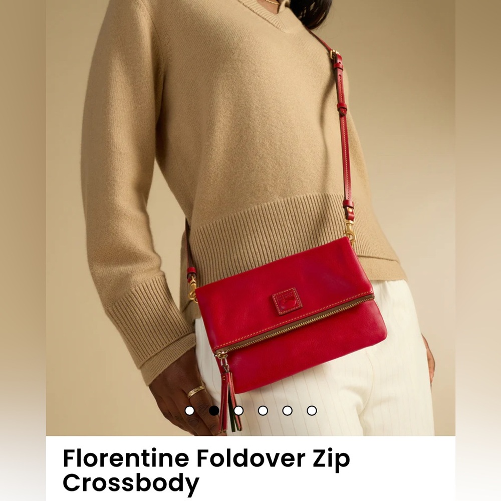Dooney & Bourke Ecru Florentine Foldover Zip Crossbody - Picture 4 of 4